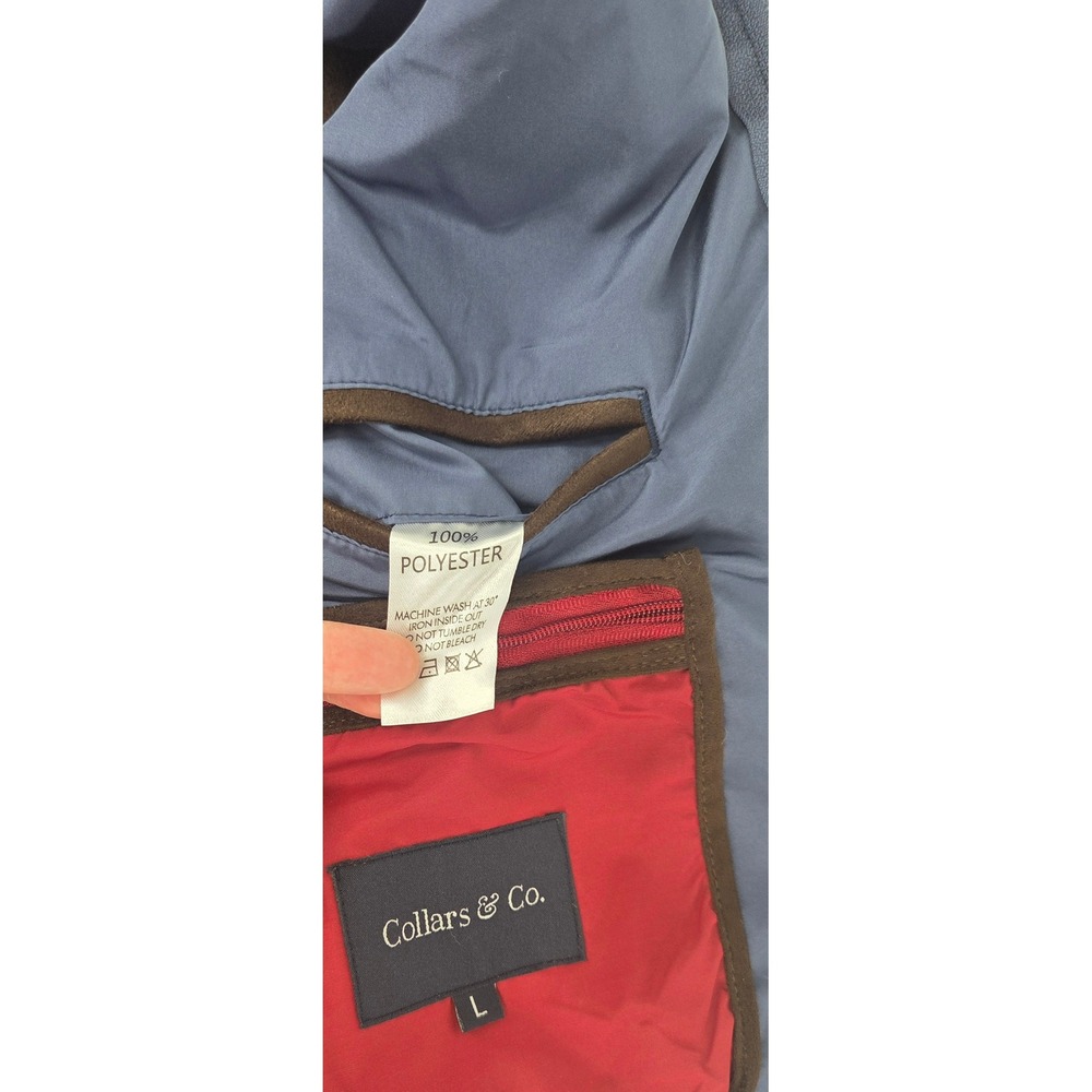NWT Collars & Co Quilted Voyager Vest Navy Blue Full Zip Puffer Outerwear Large - Picture 10 of 11